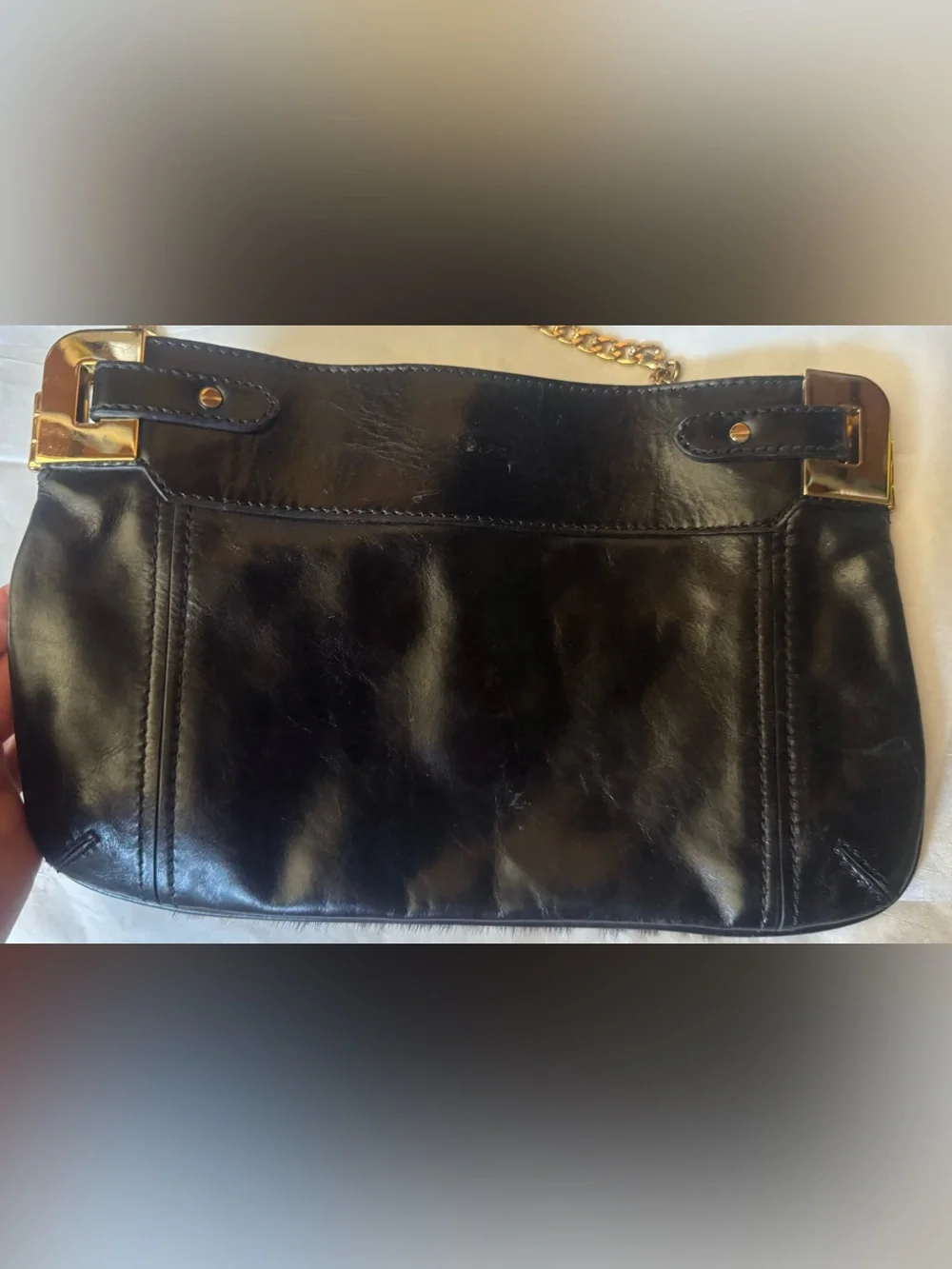Vintage Milly Leopard Cowhide & Leather Convertible Clutch Purse